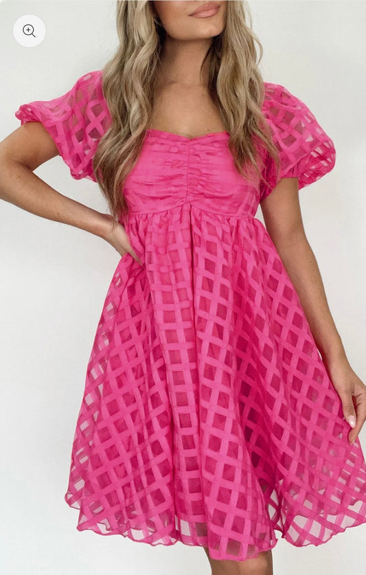 Hot Pink Babydoll Dress